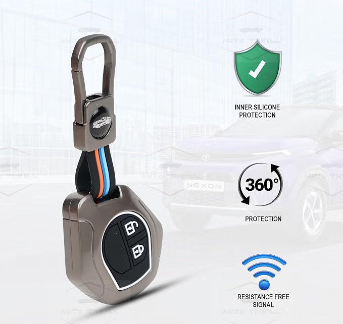 Metal Key Cover Compatible for Swift | Ertiga | Wagonr | Celerio | Swift Dzire | Alto | Fronx | Brezza | S Presso | Ignis