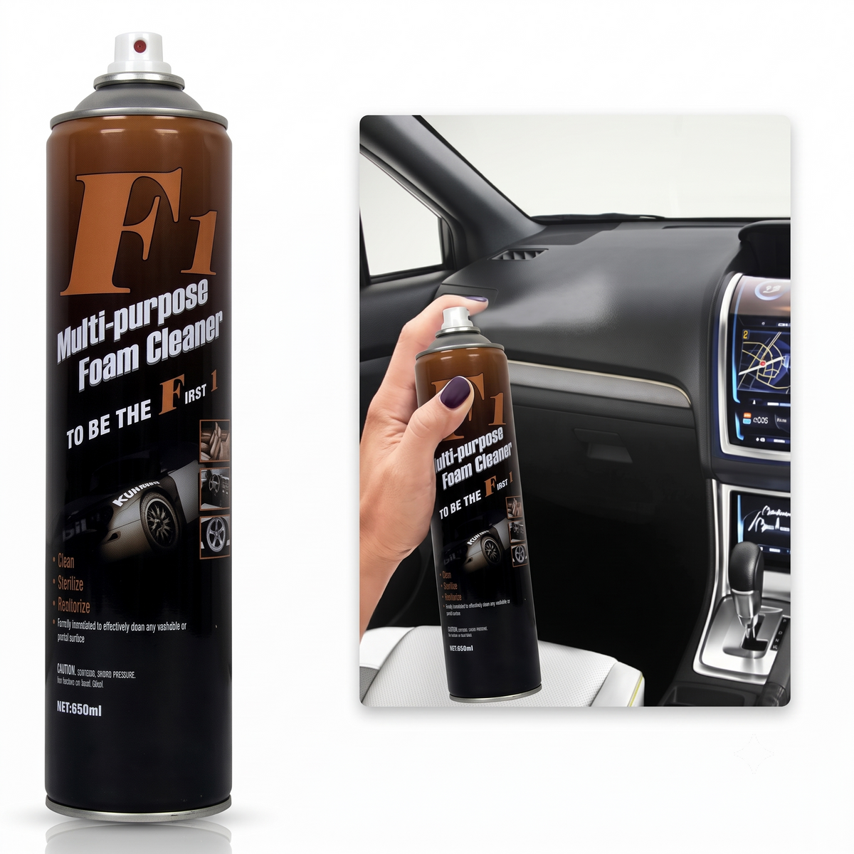 FiHGO Foam Cleaner - Multi-Purpose Car & Bike Cleaner 650 ml
