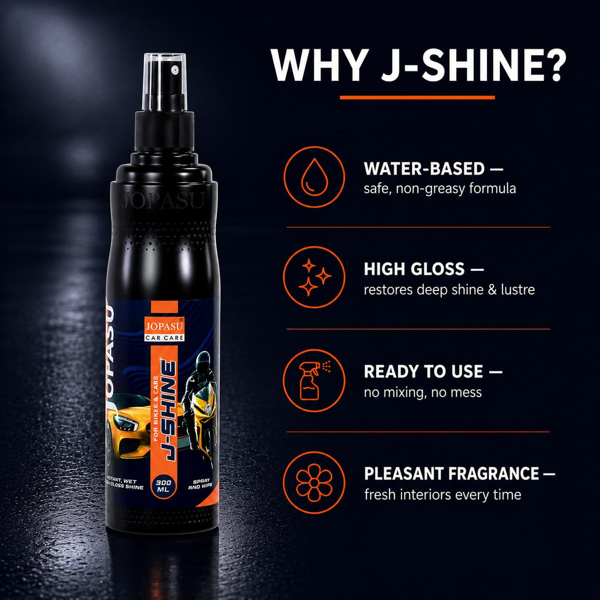 JOPASU J-SHINE Car & Bike Polish Mist Spray 300 ml