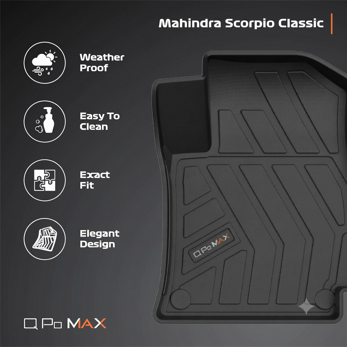 QPO Max Lifetime Mats for Mahindra Scorpio Classic (2008–2022)