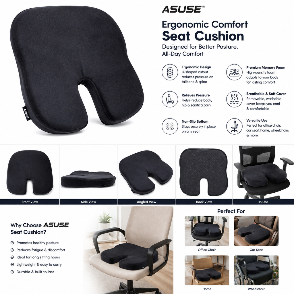Asuse Seat Cushion For Car | Memory Foam